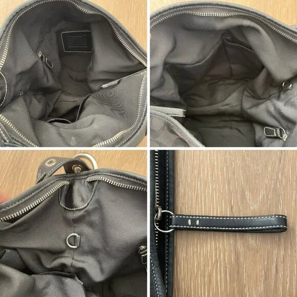 Vintage Coach Purse Hobo Signature Shoulder Bag Black Monogram 6279 Y2K - Picture 8 of 11